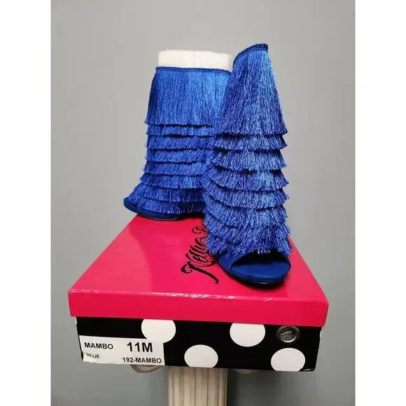 NWOT Mambo Fringe Heels in Blue 11 - Picture 6 of 6